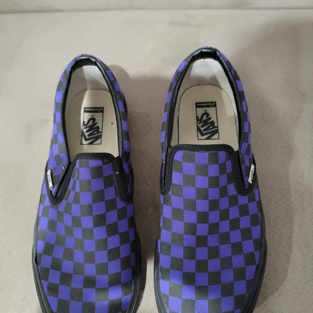 Purple and Black Custom Van's Men's 11.5